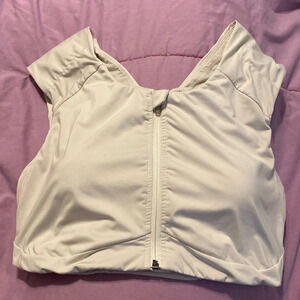 Kinflyte White Posture Support Zip Front bra 2XL